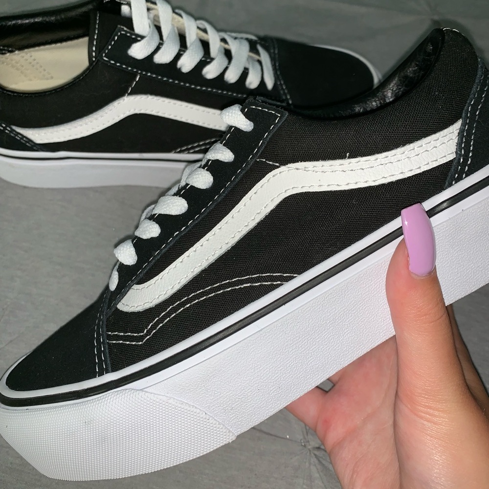 black platform old skool vans